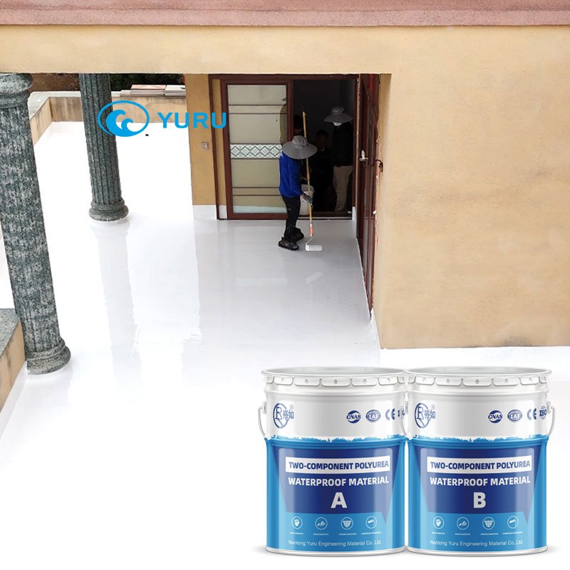Two-component polyurea waterproofing