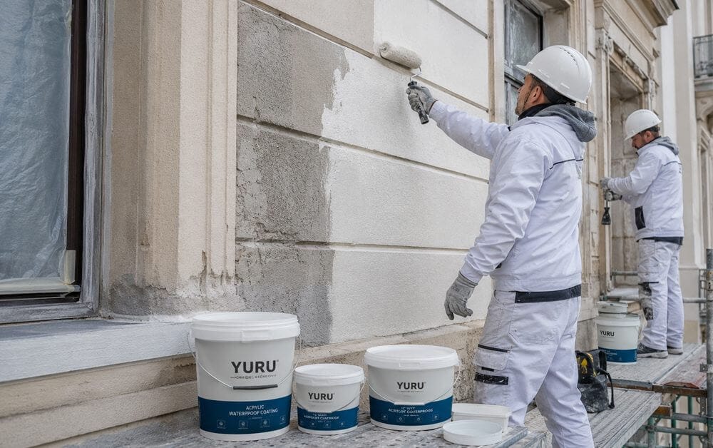 European exterior wall waterproof coating project with acrylic waterproof coating