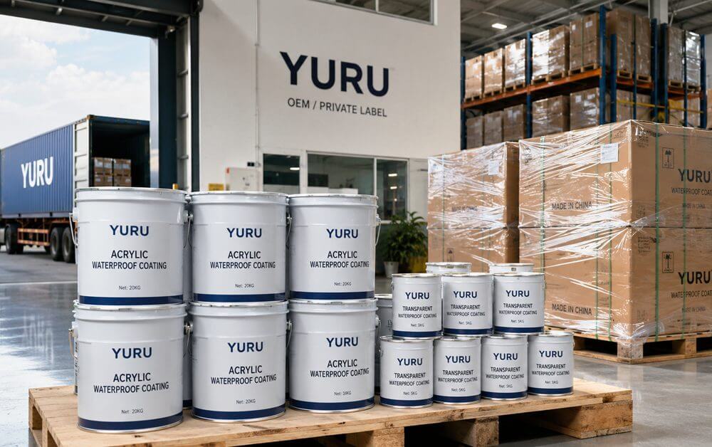 YURU waterproof coating manufacturer acrylic transparent coating supply