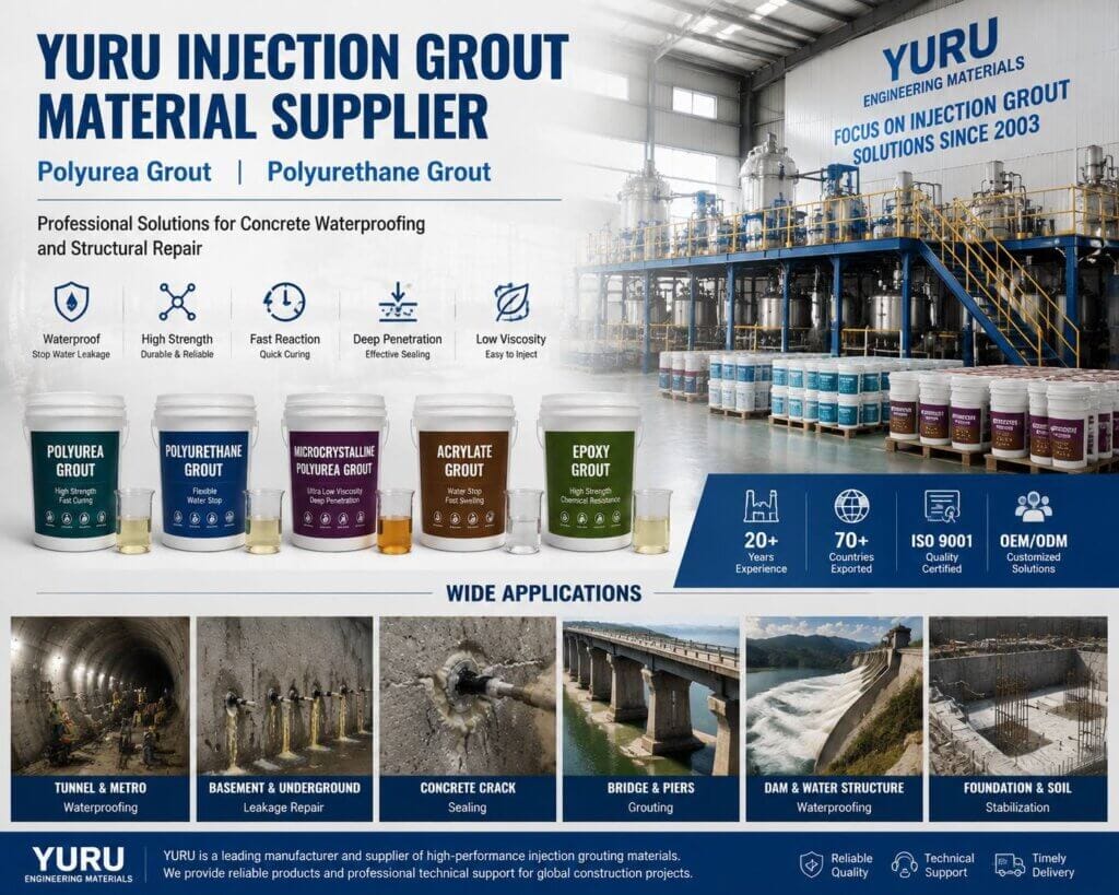 YURU polyurea grout polyurethane grout injection material supplier