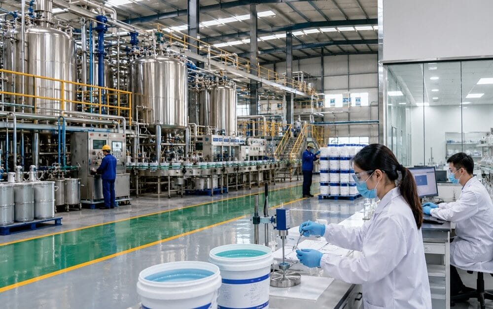 YURU polyurethane waterproof coating factory production and quality inspection