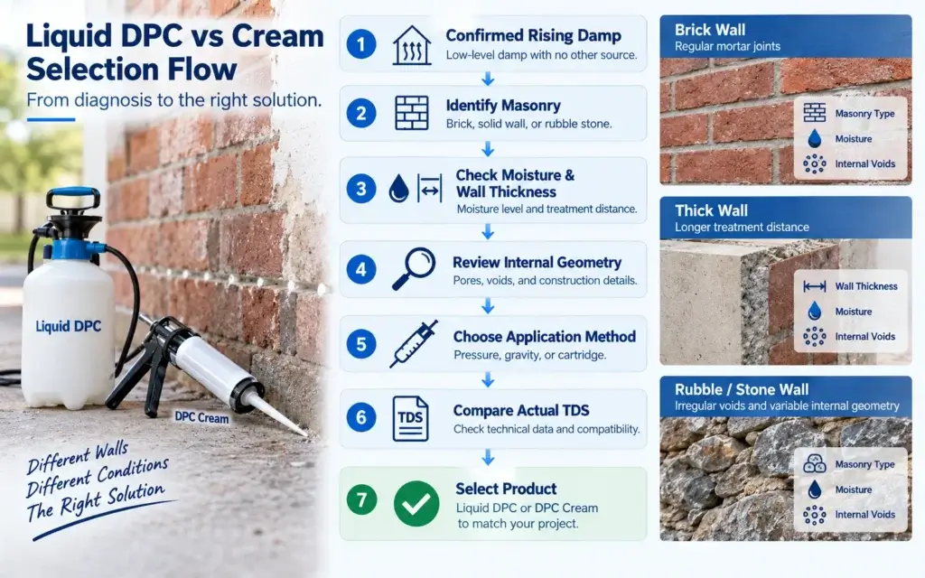 Liquid DPC vs Cream Selection Flow