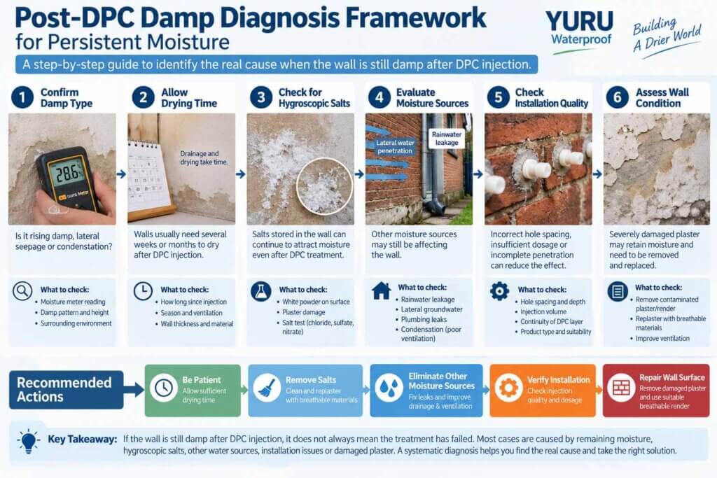 Post-DPC damp diagnosis framework