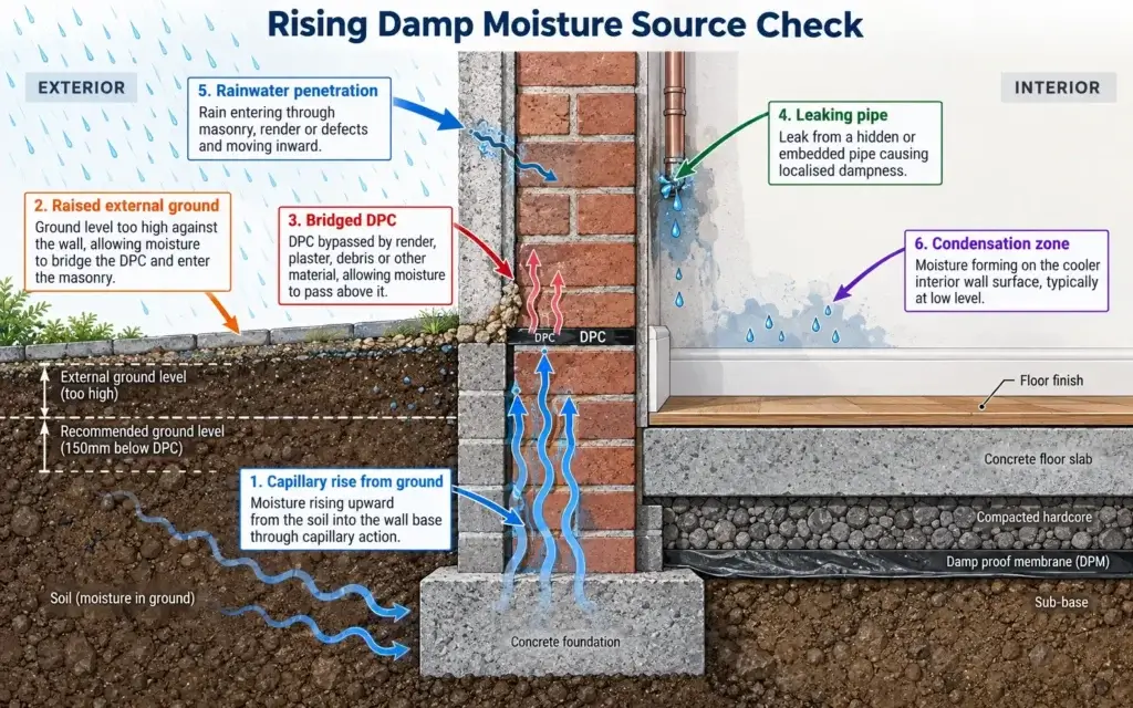 Rising Damp Moisture Source Check