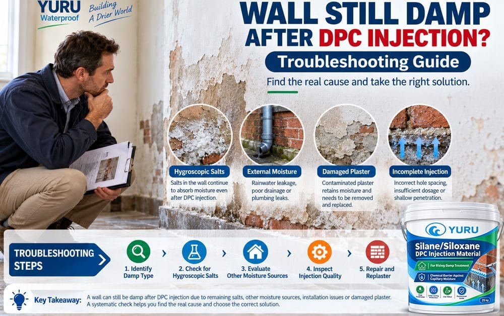 Wall still damp after DPC injection troubleshooting