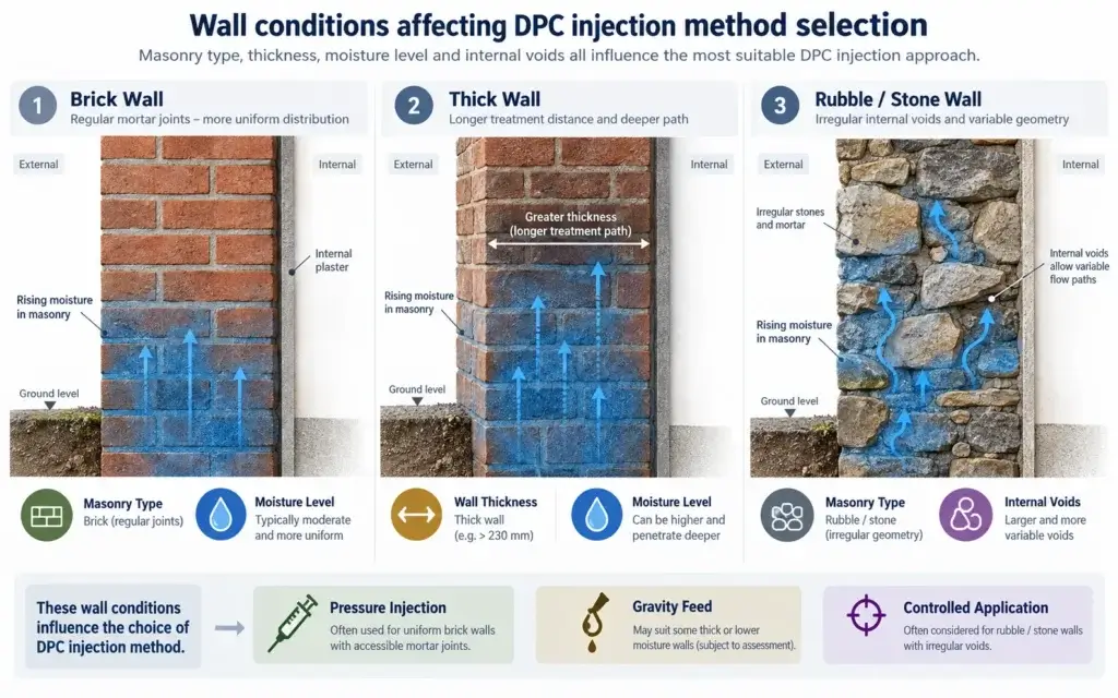 dpc wall conditions selection